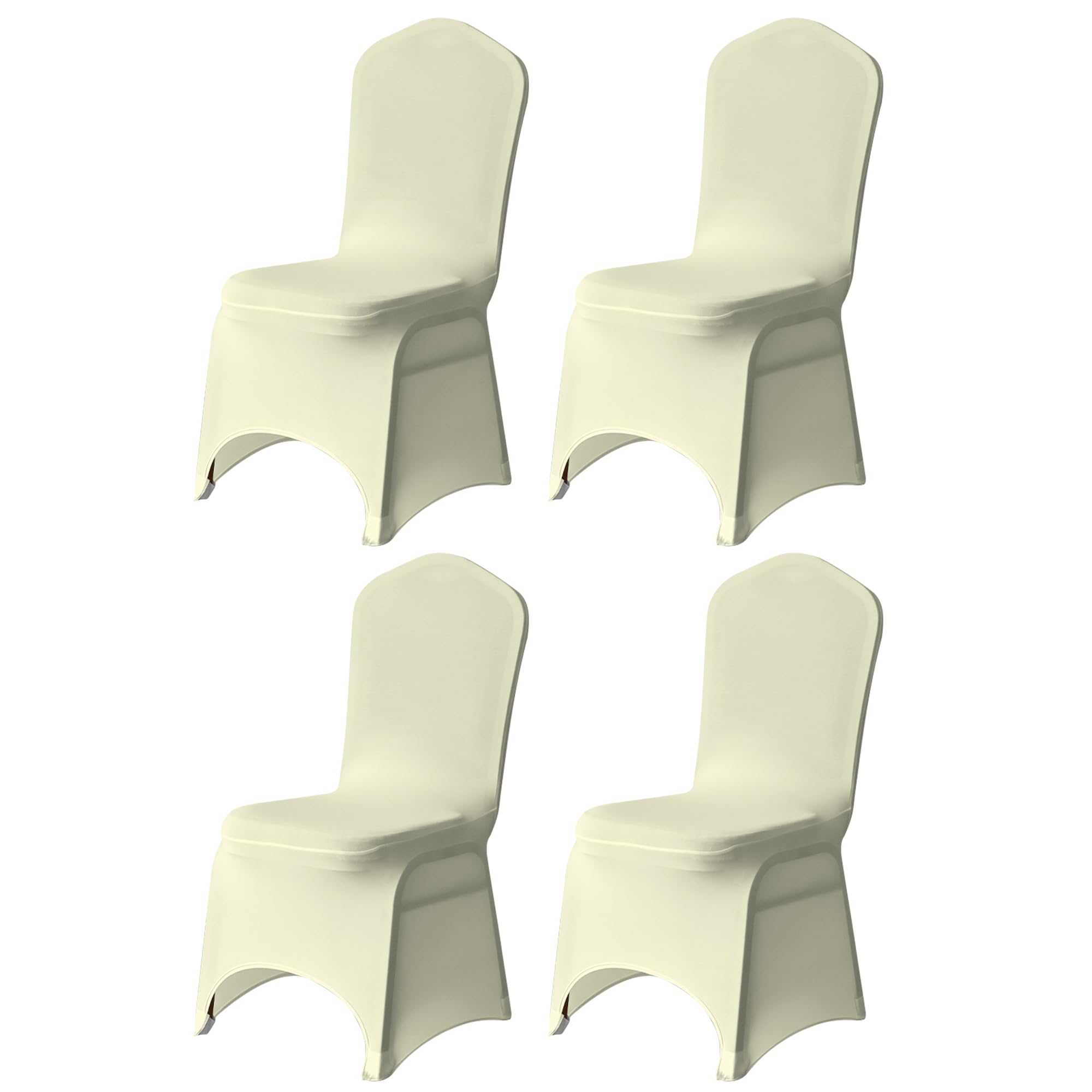 Trimming Shop 4pcs Ivory Wedding Chair Covers Stretch Slipcovers โ image 1
