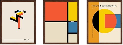 Miniatura 10 de Poster Master Juego de 3 pósteres Bauhaus - Imprimir geométrico - Arte de puntos de colores - Arte de formas geométricas - Regalo para hombres y