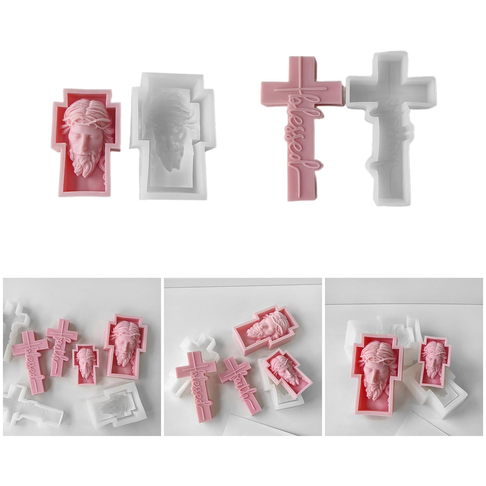 3D Cruces Estatua Molde de Silicona Único Busto Escultura Vela Moldes Resina Gitana Forma Mano Regalo Hecho A Mano Para Artesanía
