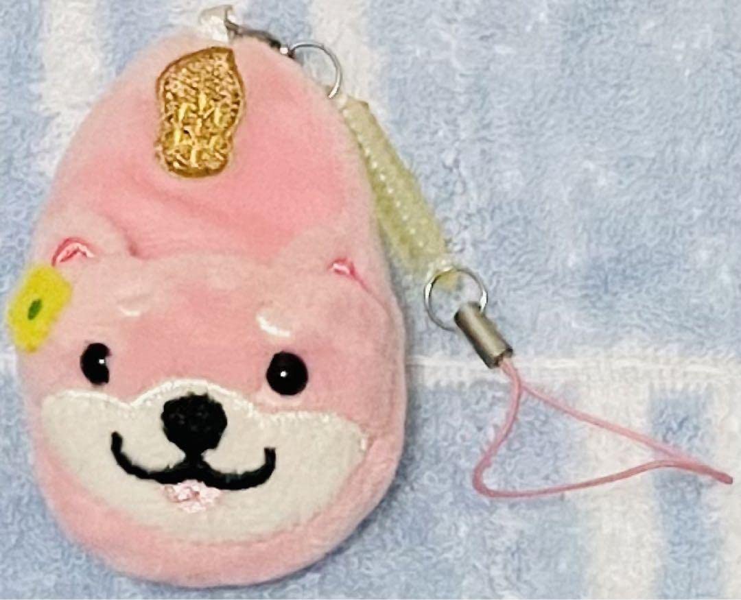 犬型キーホルダー ピンク 忠犬もちしば ぬいぐるみBC (チャーム・やまと) ピンク