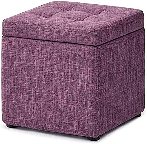 Taburete de almacenamiento解决空间不足 otomana pequeña de tela para guardar y sentarse 2
