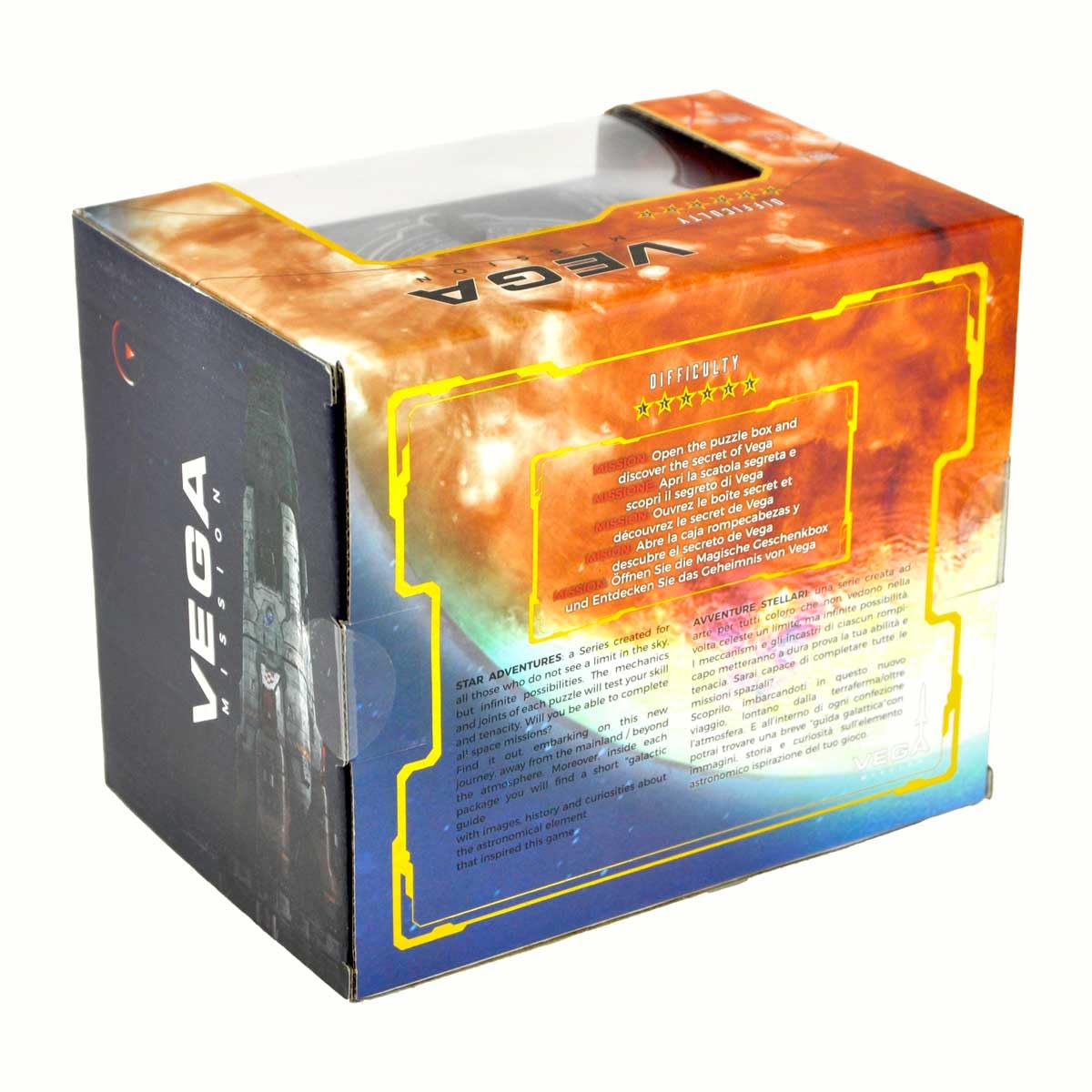 Logica Juegos Art. Vega - Cofre Secreto - Rompecabezas de Madera - Dificultad 6/6 Experto - Serie Star Adventures
