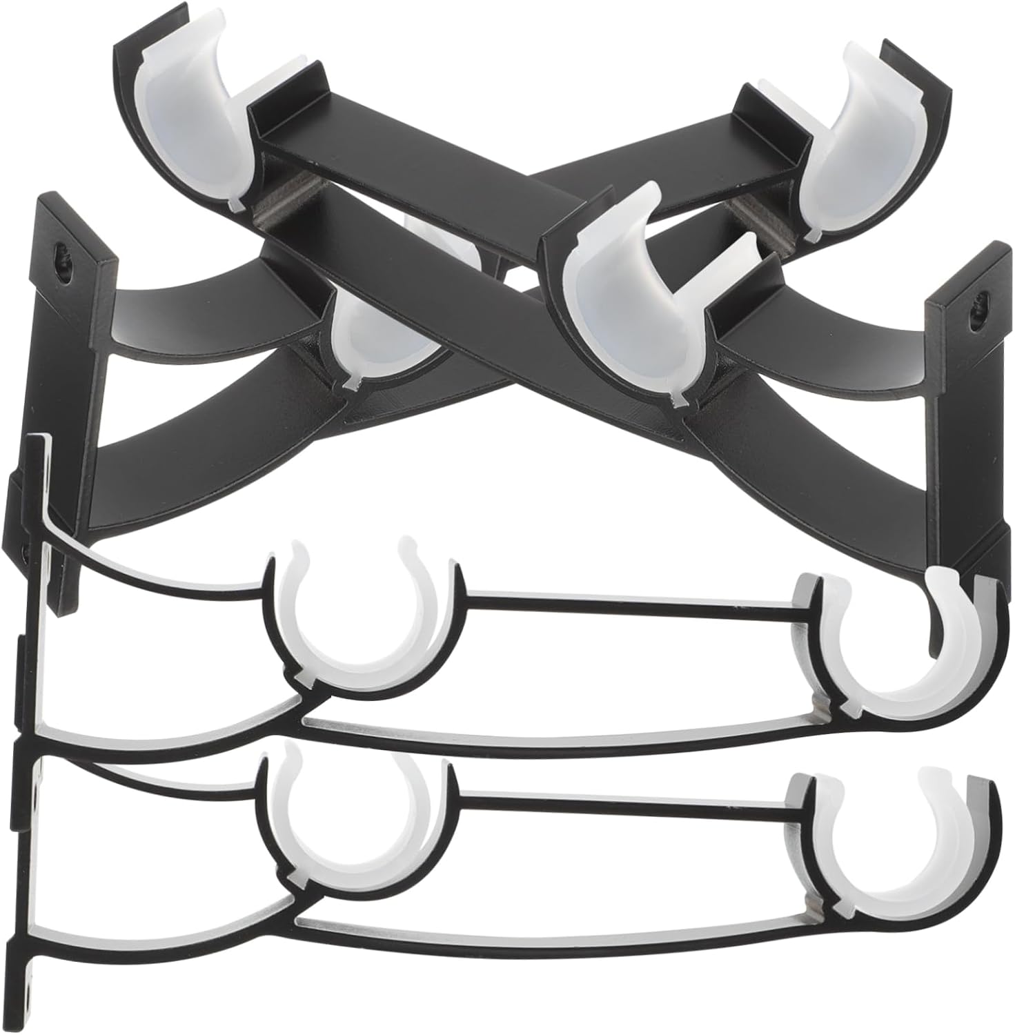ERINGOGO 4Pcs Heavy Duty Double Curtain Rod Brackets Sturdy Metal Holders for Valance Support Easy to Install Curtain Rod Racks Suitable for Various Curtain Rods