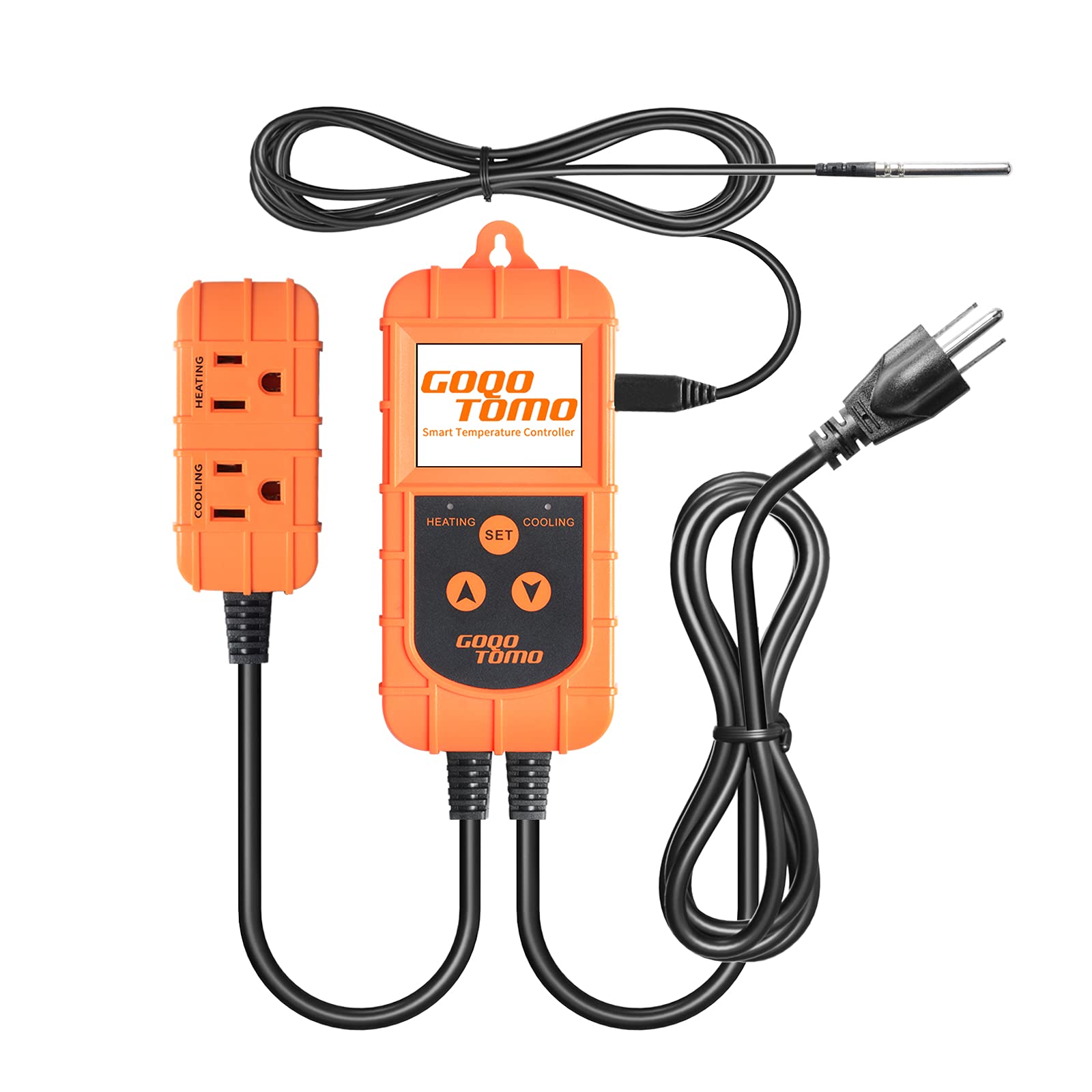 GOQOTOMO Smart Temperaturregler Thermostat Heizung und Kühlmodus für Homebrew Fermenter Gewächshaus Terrarium 100-240 V AC NTC Sensor Verbesserte Version