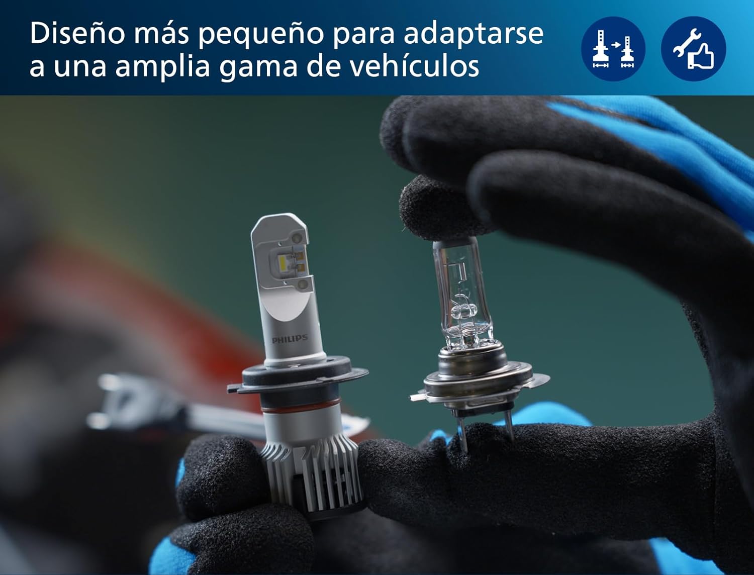 Philips automotive lighting Ultinon Pro6000 Boost H7 LED Boost lmpara LED homologada, 300% ms brillante, 5.800K, diseo compacto, juego de 2