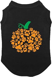 Pumpkin Paw Prints - Halloween Autumn Dog Shirt (Black, 2X-Large)