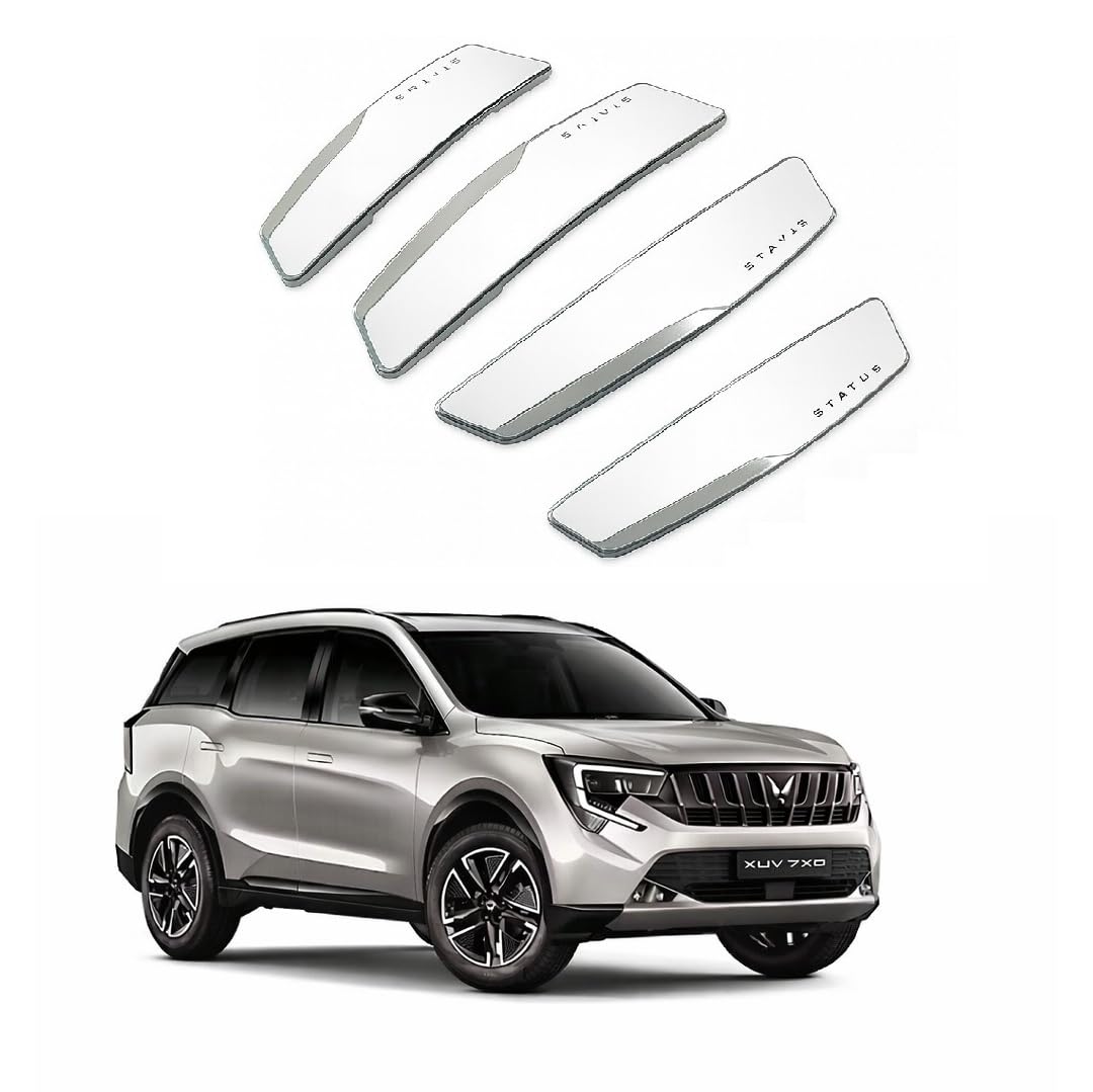 Car Door Guard (4Pcs Set) – Universal Fit, Status High Glossy,Chrome Plated Edge Protector Anti-Scratch, Shock Absorber, Stylish White Design Compatible with Mahindra XUV 7XO-image-44