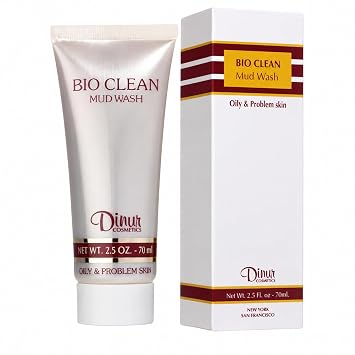 Dinur Cosmetics Bio Clean Mud Wash for Oily & Problem Skin Natural Organic & Refreshing Perfect for Deep Cleansing 2.5 fl. oz. 70ml