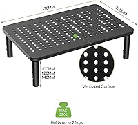 Vista 4 de Bracwiser Monitor Stand Riser,3 Level Height Adjustable Desktop monitor stand for Computer, Laptop, Printer, Notebook with Vented Metal Platform