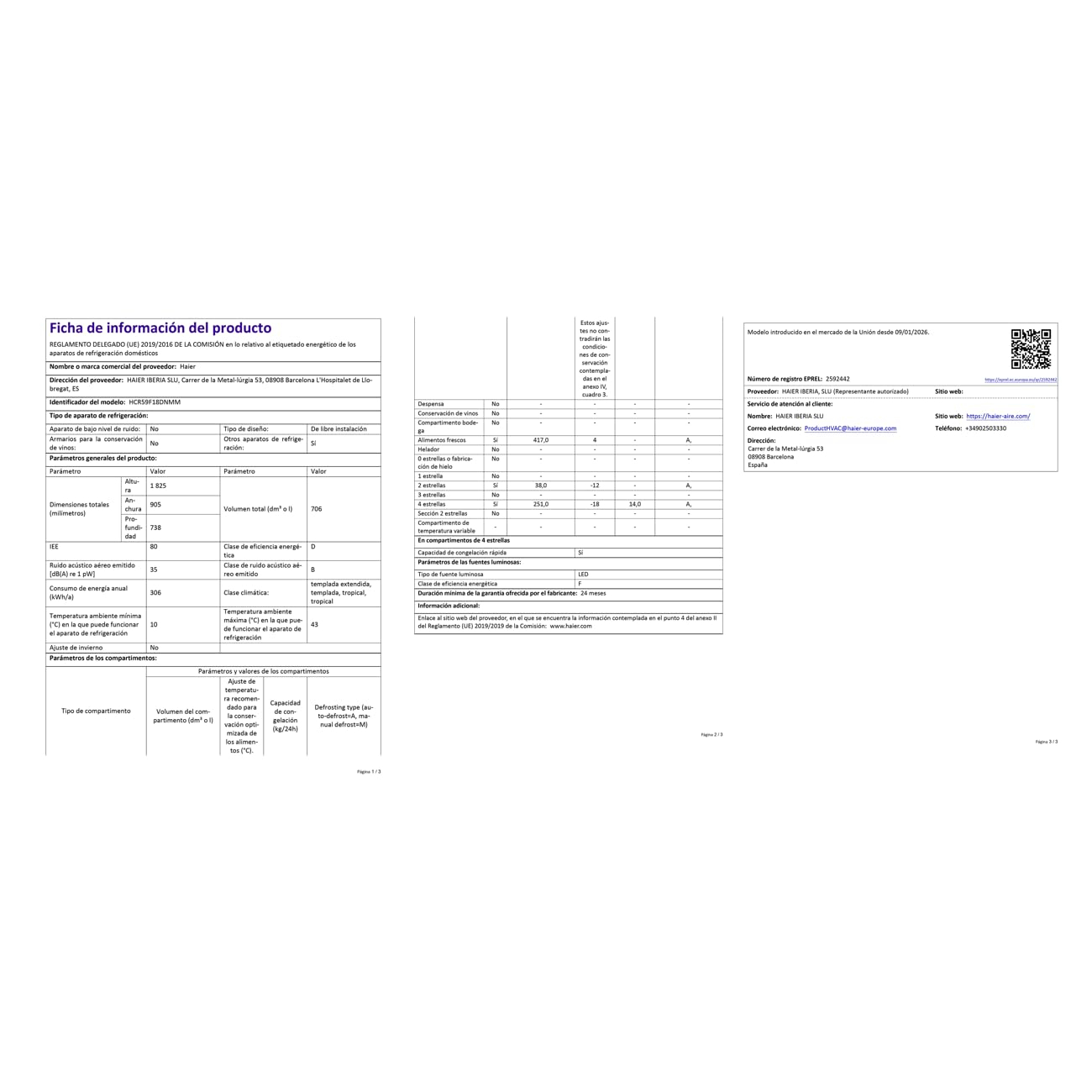 Haier Horizon Collection HCR59F18DNMM - Frigorífico Americano 706L, 4 Puertas, Antibacterias ABT, Motor Inverter, Magic Zone, Total No Frost, Ancho 90,5 cm, Alto 182,5 cm, Metal Fresh, Inox