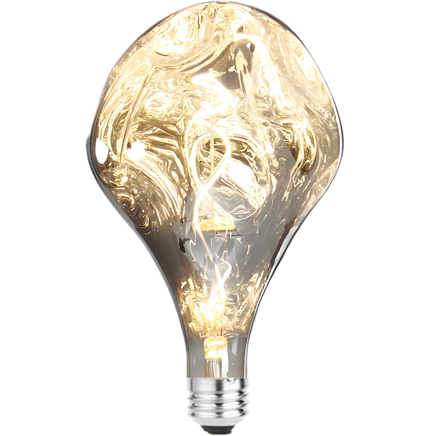 6W E27 LED Lampe 2700K Versilbert CRI>90 Flimmerfrei UV-frei A16Y | Warmweiß, CRI 90, dimmbar, maximale Lebensdauer 20000 Stunden, energieeffizient, ästhetisch
