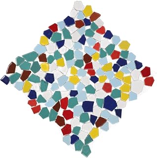 Ceramic Mosaic Tiles for Crafts Bulk, Green Mosaic Tiles Assorted Sizes and Shape, Irregular Broken Porcelain Tiles, Crystal Mosaic Glass Pieces for Bathroom Floor Coasters Flowerpots Vases