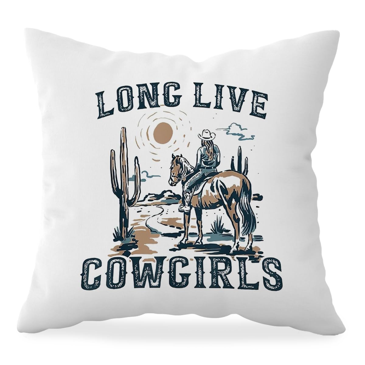 HONLUNG Long Live Cowgirls Pillow Covers Western Room Decor Throw Pillow Covers 18x18 Decor for Home Bedroom Girls Room Dorm Office