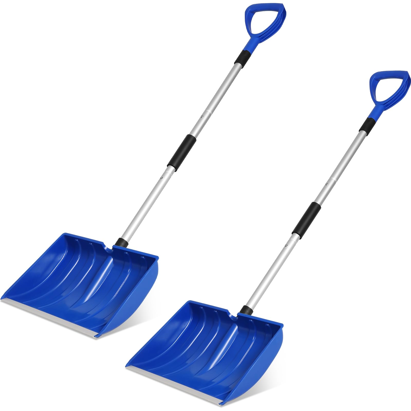 2 pezzi pala da neve per vialetto 52 pollici grande pala pieghevole leggera pala in metallo portatile resistente con impugnatura a D in alluminio per casa garage auto rimozione neve ghiaccio (blu)