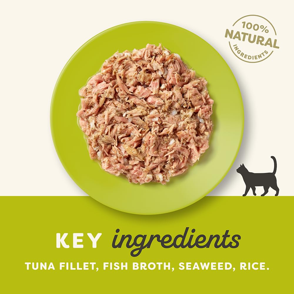 Applaws Natural Premium Wet Cat Food for Adult Cats, Tuna Fillet with Seaweed Pack of 4 x 70g Cans