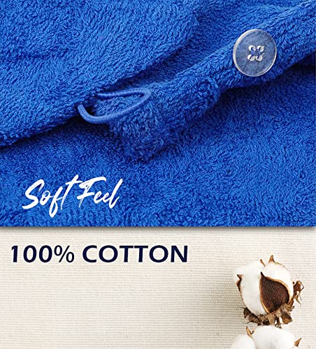 Brooklyn Linen Hair Towel Wrap | 11X25 Inches Pack Of 1 | Turban Head Terry Hair Cap | Absorbent & Quick Dry | Essential For Curly Long & Thick Hair Turbie | Royal Blue #TOP7