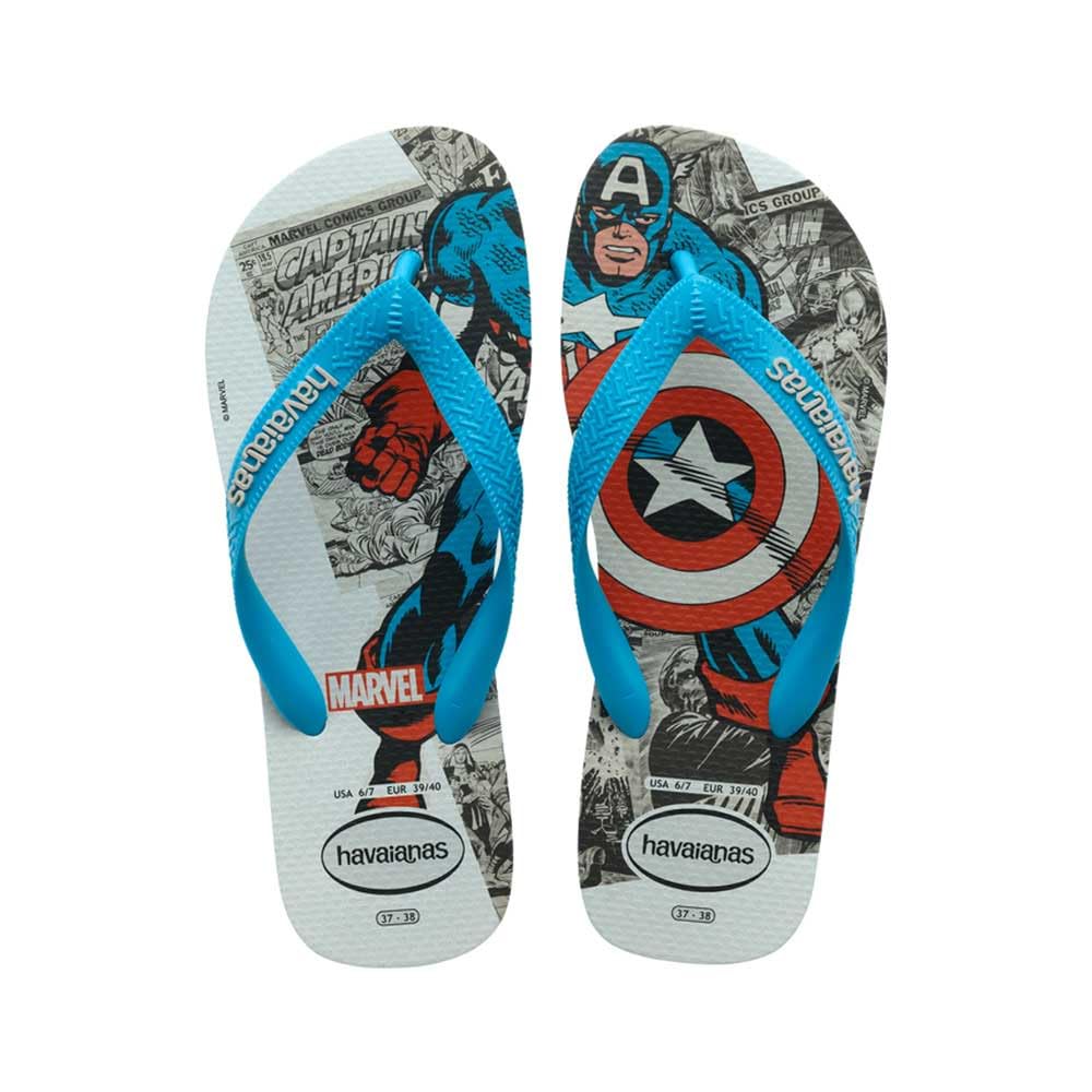 Havaianas - Top Marvel Classics, Comfortable, Lightweight and Durable Flip-Flops, Marvel Superhero Comic Print, Child