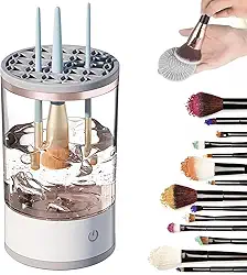 Limpador Automático de Pincéis de Maquiagem, USB, Branco