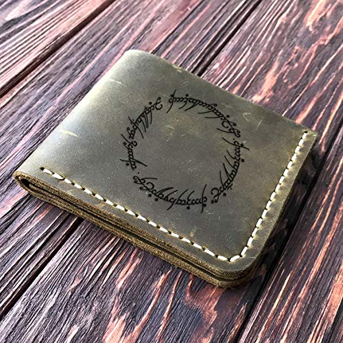 One Ring Wallet, Gift for Him, Personalized Mens Wallet, Handmade Leather Wallet, Mens Gift For Father, Husband Gift, Boyfriend Gift k72