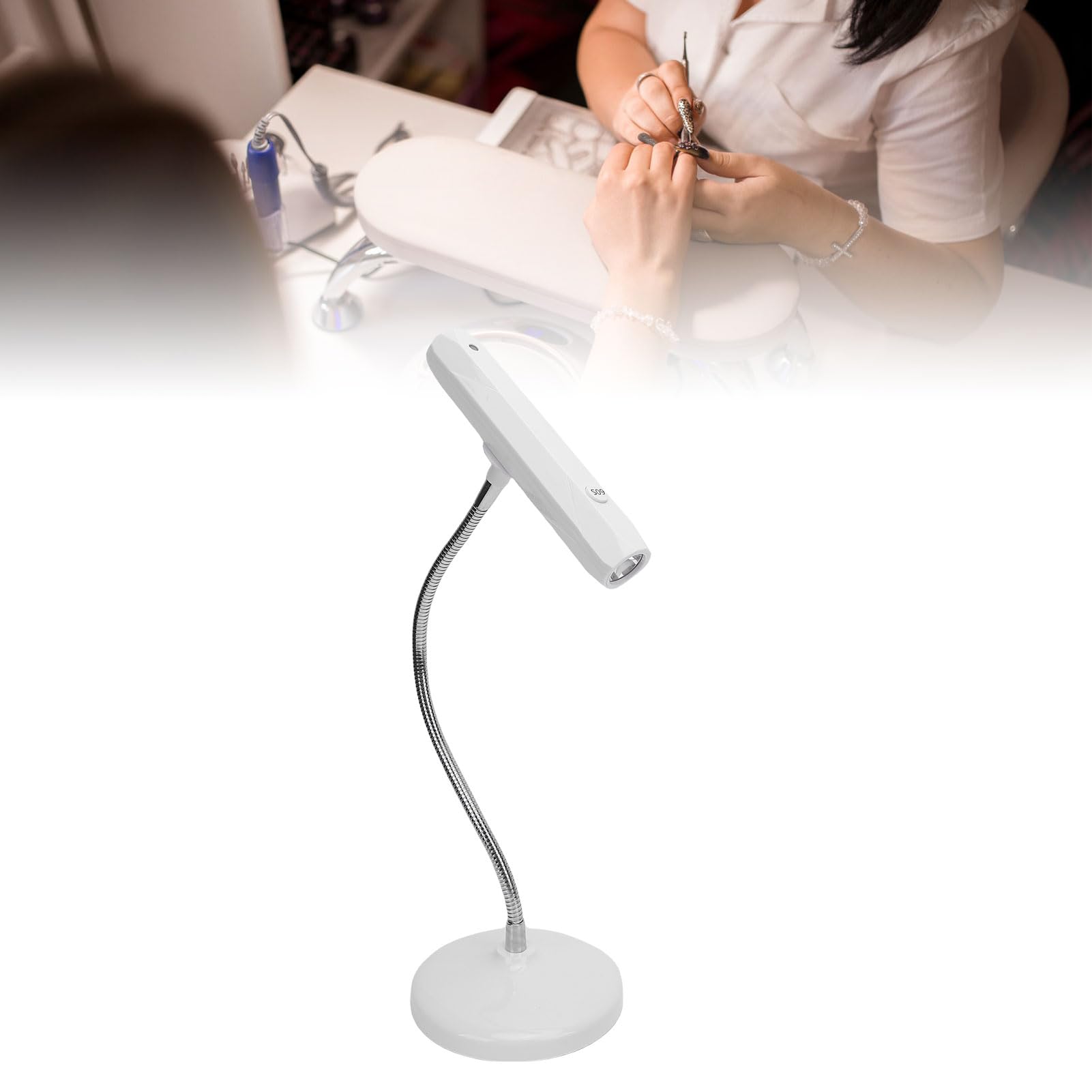 Lampada per Unghie in Gel a Collo di Cigno Lampada per Unghie a LED Ruotabile a 360 Gradi Ad Asciugatura Rapida per Salone di Bellezza e Casa, Materiale ABS (Bianca #14)
