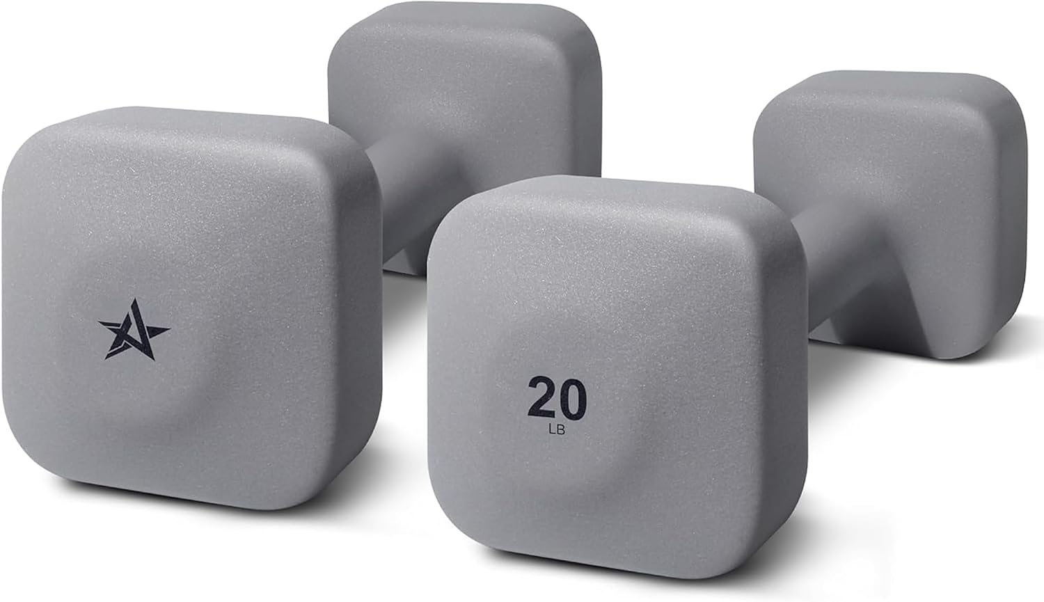 Yes4All Square Neoprene Dumbbell Set for Women/Men, Workout Hand Weight Dumbbells Set of 2, 2lb – 20lb with 4 Colors, Anti-Roll, Anti-Slip Exercise Dumbbells Weights for Home Gym,
