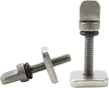 AQUBONA Fin Screw, Stainless Steel No Tool Surfing Accessories Fin Screw and Plate, 2/4 Pieces SUP Fin Screw for Longboard SUP Single Fin Paddleboard
