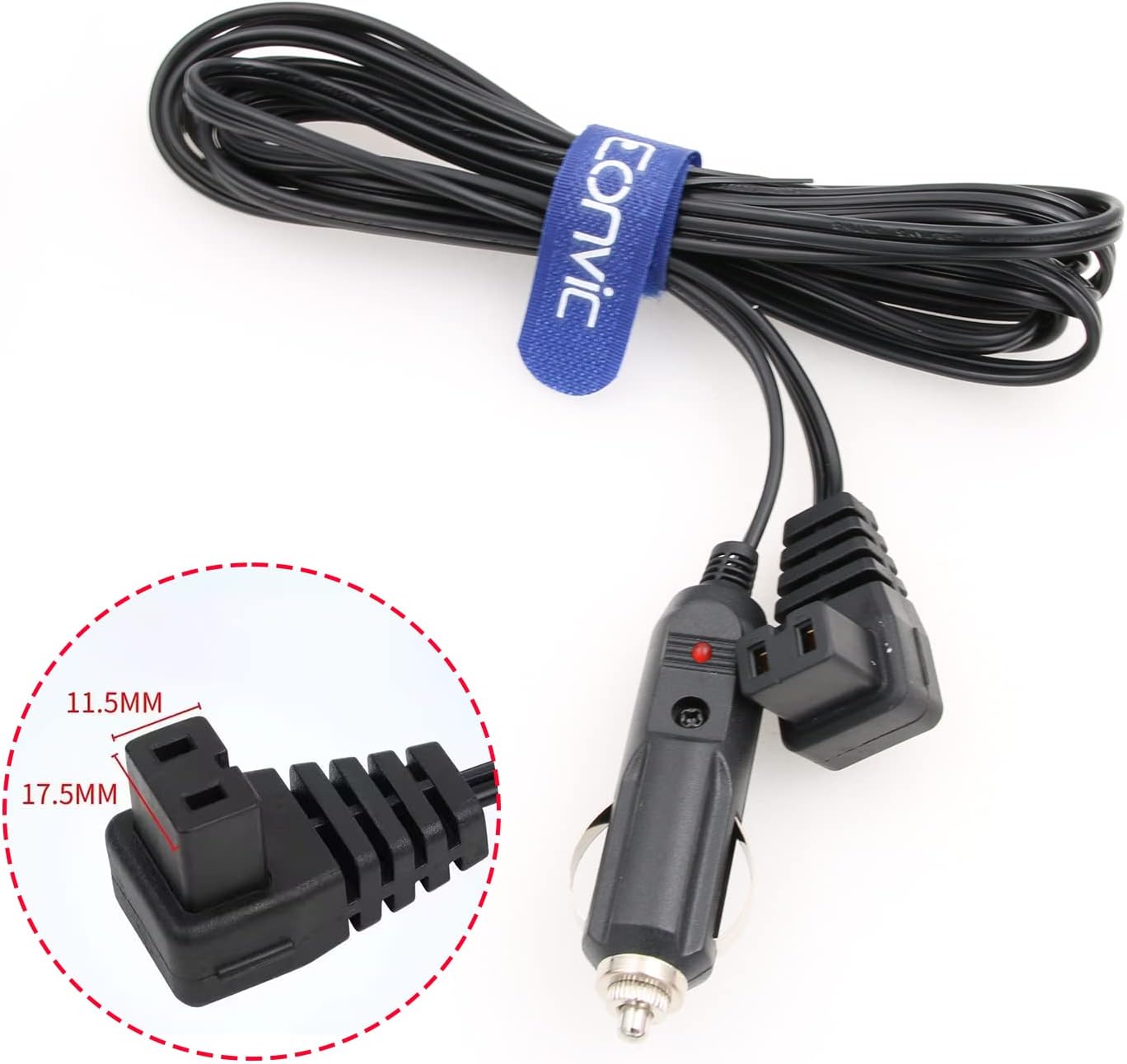 12V DC Cigarette Lighter Extension Cable,Mini Fridge Power Cord Car Auto Cooler Replacement Lead Cable for Car Cooler Box Mini Fridge Mobicool NFA (Right Angle-3M)