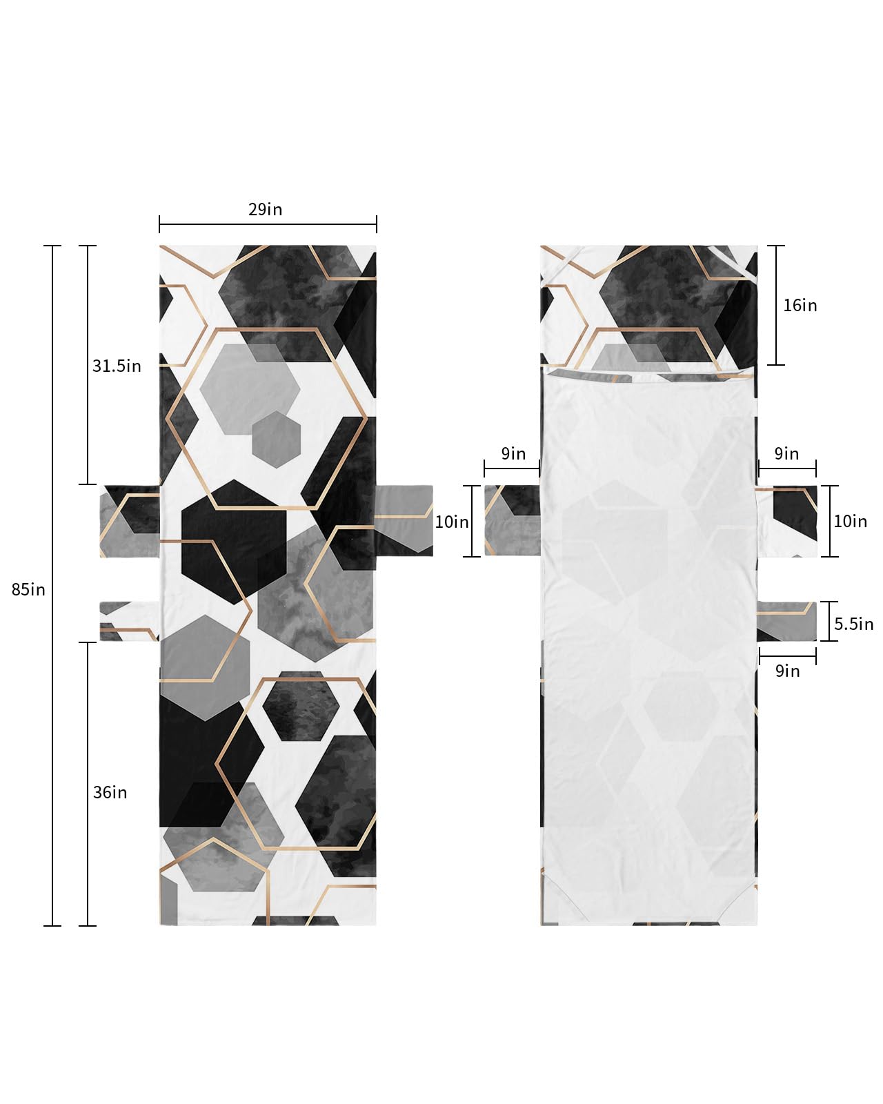 Black Grey Geometric Beach Lounge Chair Towel Cover, Soft Chaise Lounge Towel with Side Pockets Patio Pool Chairs Cover for Beach/Pool Sunbathing 29x85 Yellow Modern Abstract Art Aesthetics