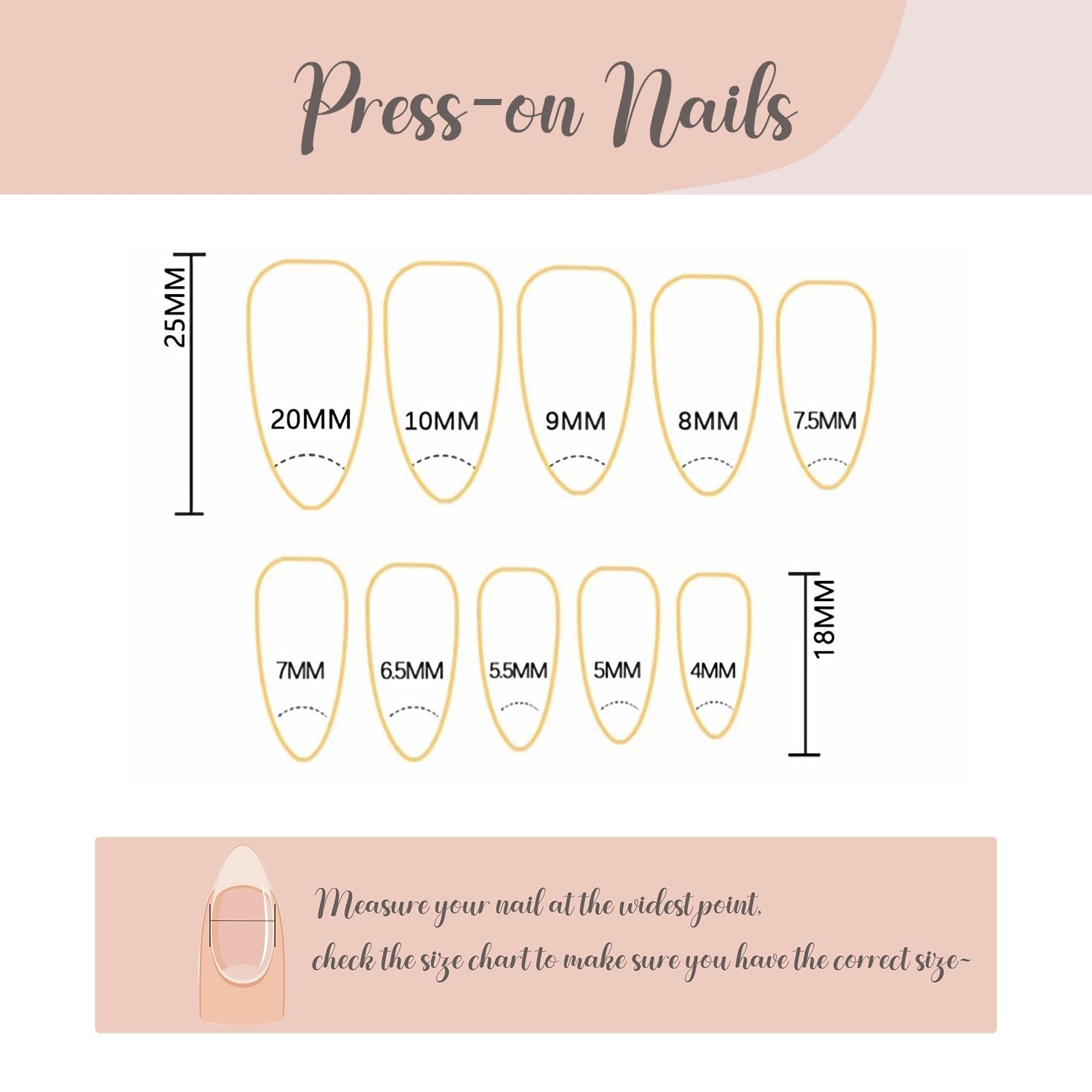 TELAIN 24 pcs. French lace press-on nails, Medium Almond, with pearls and rhinestones design, Golden French line, False nails - Image 2