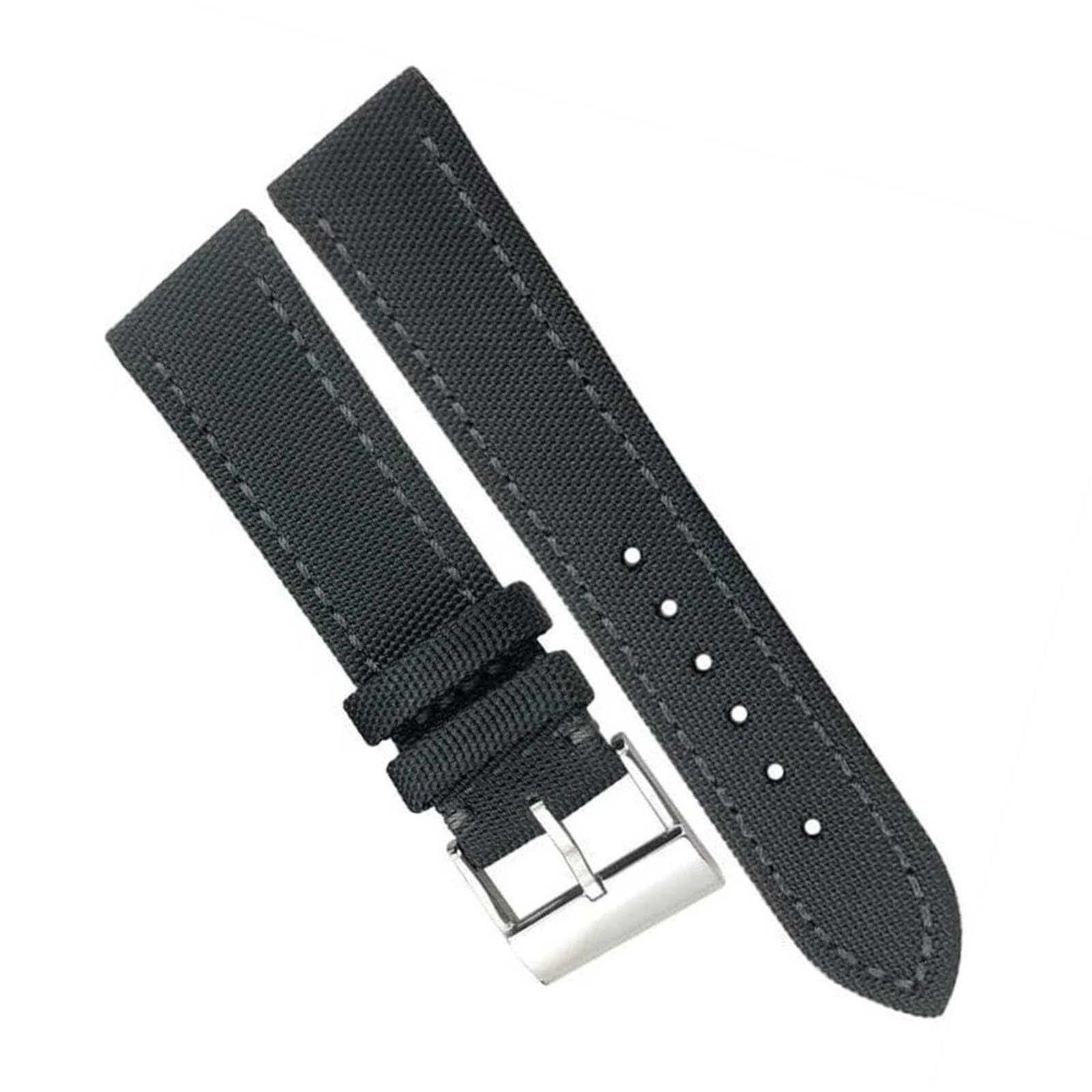 Bande de Montre en Nylon en Tissu 22 mm pour Le Bracelet de Boucle de Boucle en Cuir Gris Noir Avenger Bracelet de Boucle