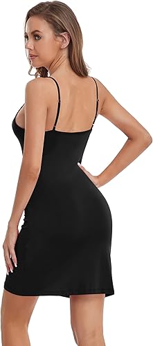 Miniatura 5 de Camisón básico para mujer, con tirantes delgados ajustables, camisola sexy con cuello en V