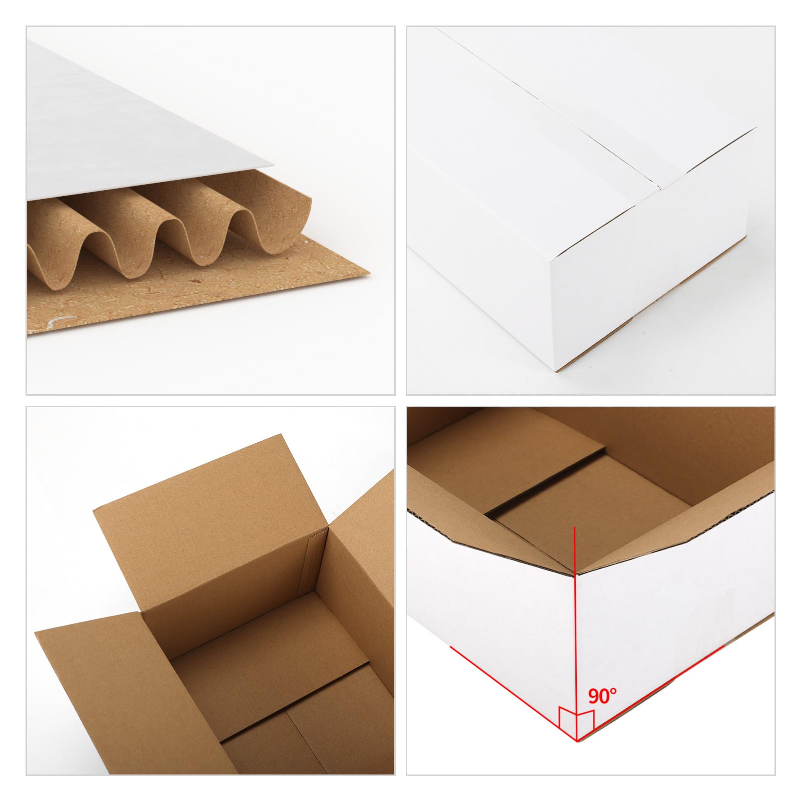 CRUGLA 10x7x4 weiße Versandkartons 40er Set weiße Wellpappkartons für Kleinunternehmen Versand Versand Verpackung