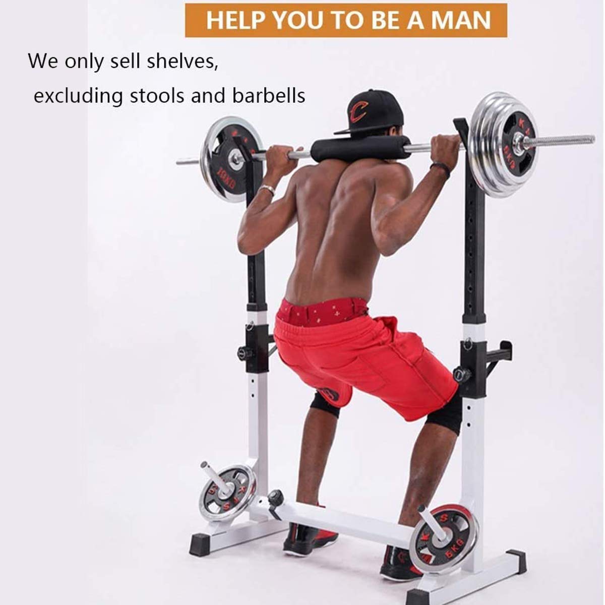 Soporte para sentadillas ajustable para gimnasio en casa, multifunción, para levantamiento de pesas, soporte para barra, soporte para levantamiento de pesas, soporte multifunción para levantamiento d