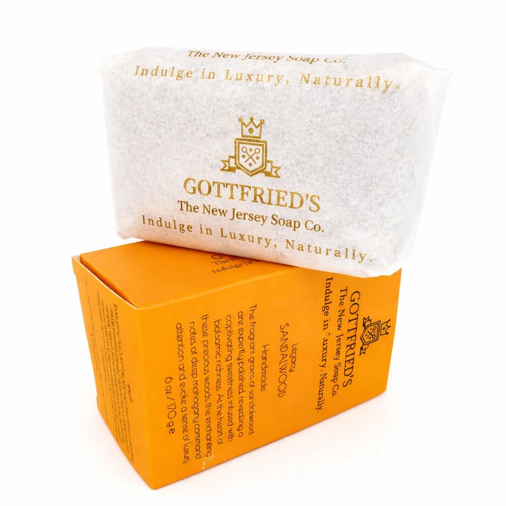 Gottfried's Sandalwood, Handcrafted Soap, sandalwood are expertly polished, Moisturizing Bar Soap For Daily use (1 Pack)