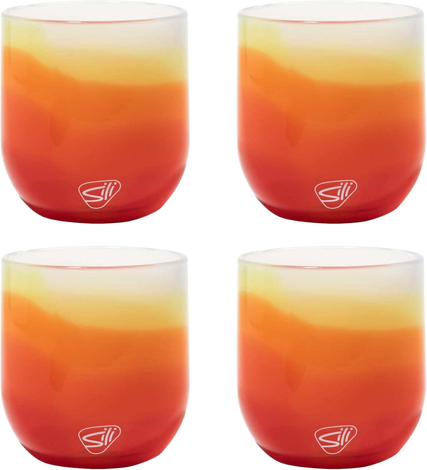 Silipint 12oz Stemless Silicone Wine Glass - BPA-Free Shatterproof Non-Toxic Dishwasher Safe Unbreakable Wine Glass - Perfect for Outdoor Picnics Camping Home Marigold - Pack of 4