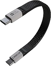 LINKUP - USB 4.0 Cable 240W 40Gbps Type-C Thunderbolt 4 [13cm] 8K@60Hz Fast Charging and Data Portable Flexible Power Bank Compatible with iPhone 15/16 Pro/Max MacBook Pro/Air iPad Pro Galaxy S23