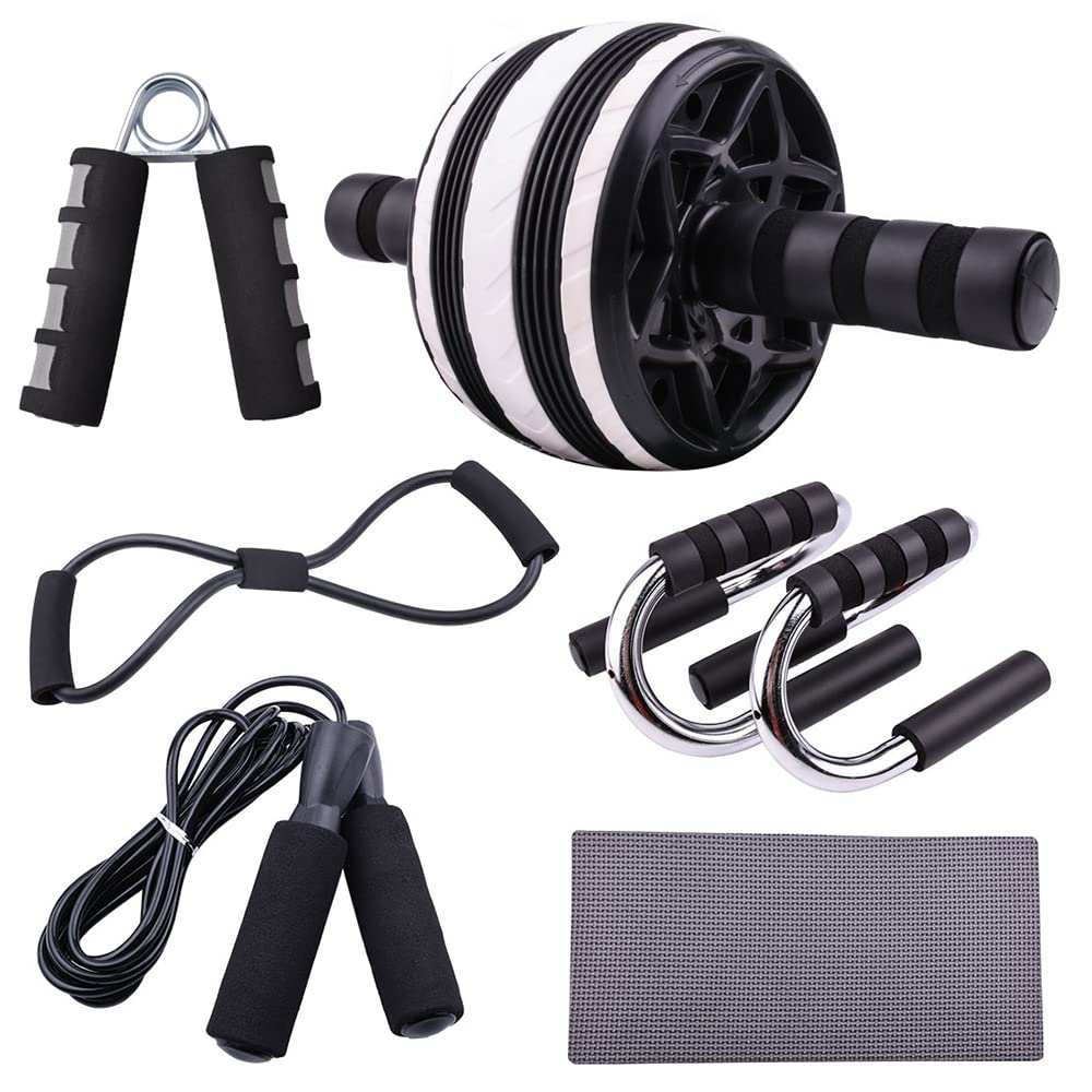 XININ Kernfitness Ab Roller Roll Set Workout Ausrüstung Für Hausmänner Frauen Bauch Übungskit Push Up Bar Springseil