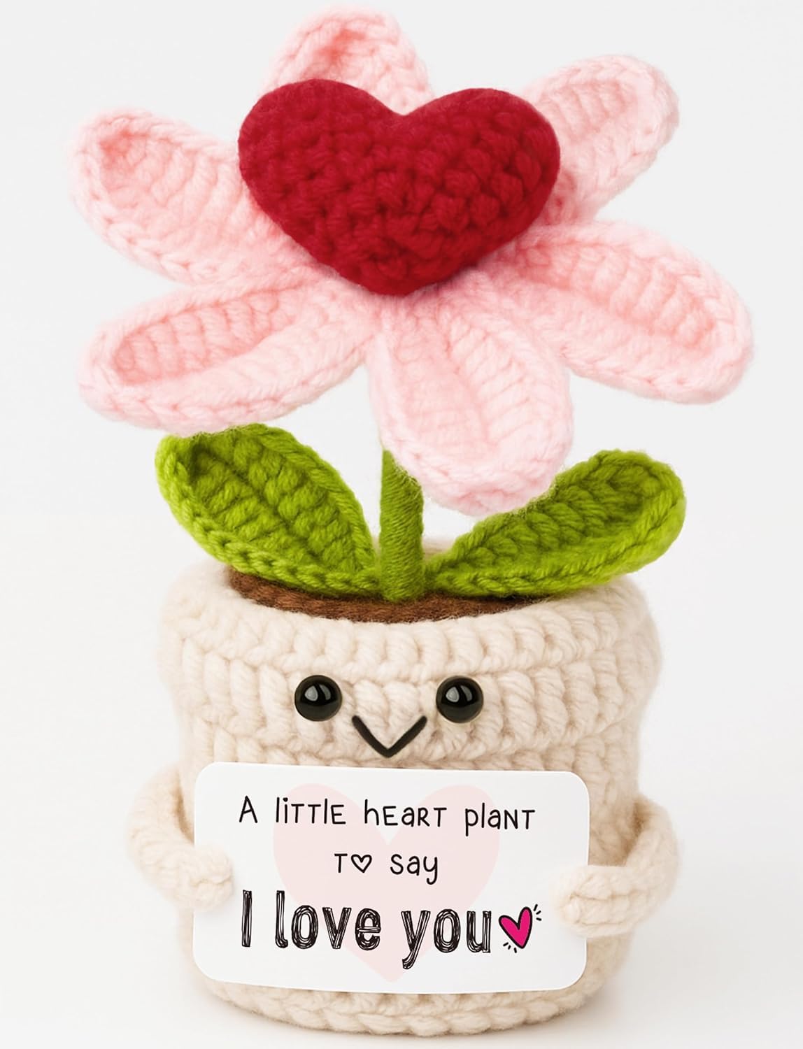ALUNME Crochet Heart Flower doll Mother's Day Decorations I Love You Gifts for Birthday Valentines Easter Anniversary Wedding Gift for Girlfriend Wife Fiancee (i love you)