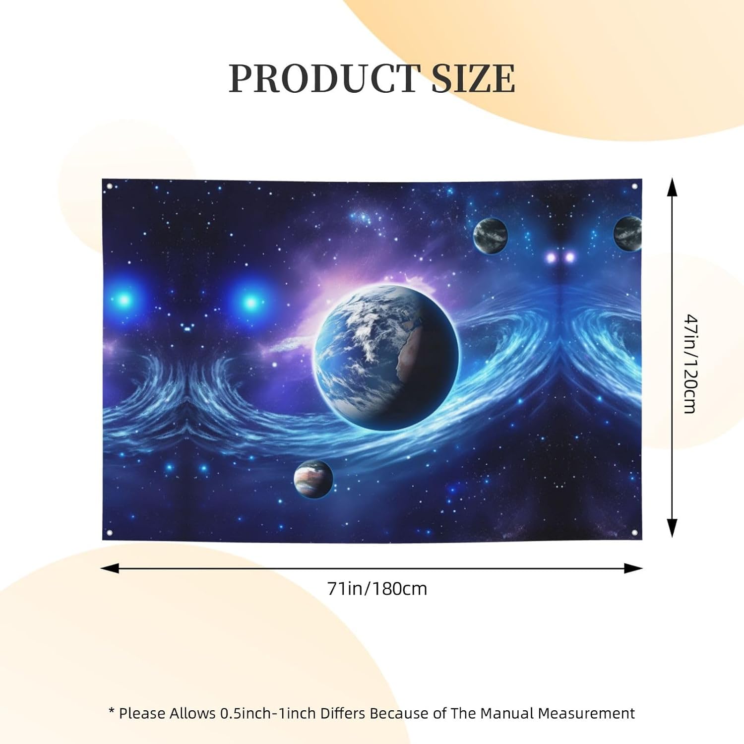 Planet Galaxy Banner Party Decor Backdrop Banner Birthday Party Photography Background Decorations 47 x 71 Inch Flag Indoor Outdoor Wall Decor Banner Party Supplies Favors image 2