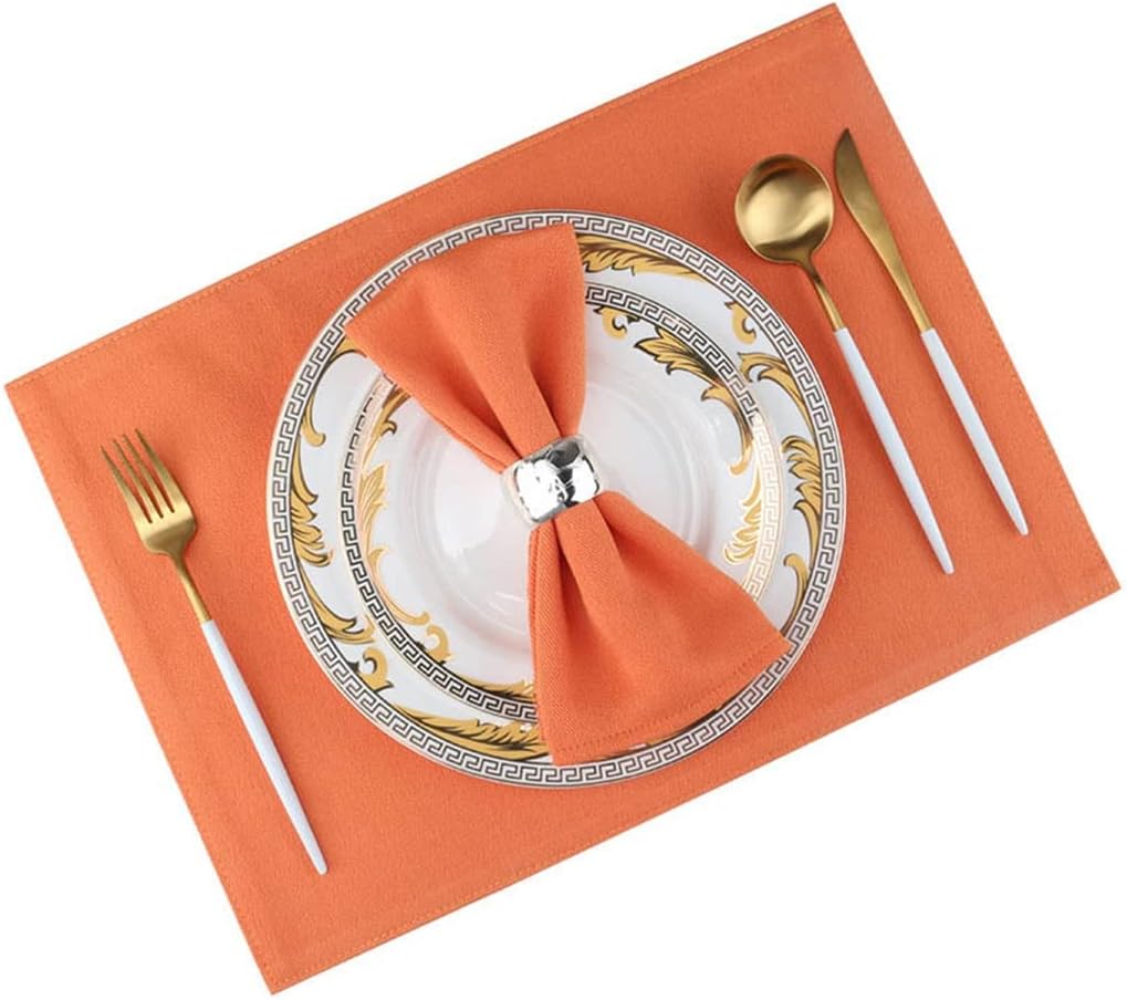 4 Pcs Linen Party Table Cloth Dinner Napkin Restaurant Home Wedding Fabric Napkins Restaurant Table Mats (Color : A, Size : 3245cm)