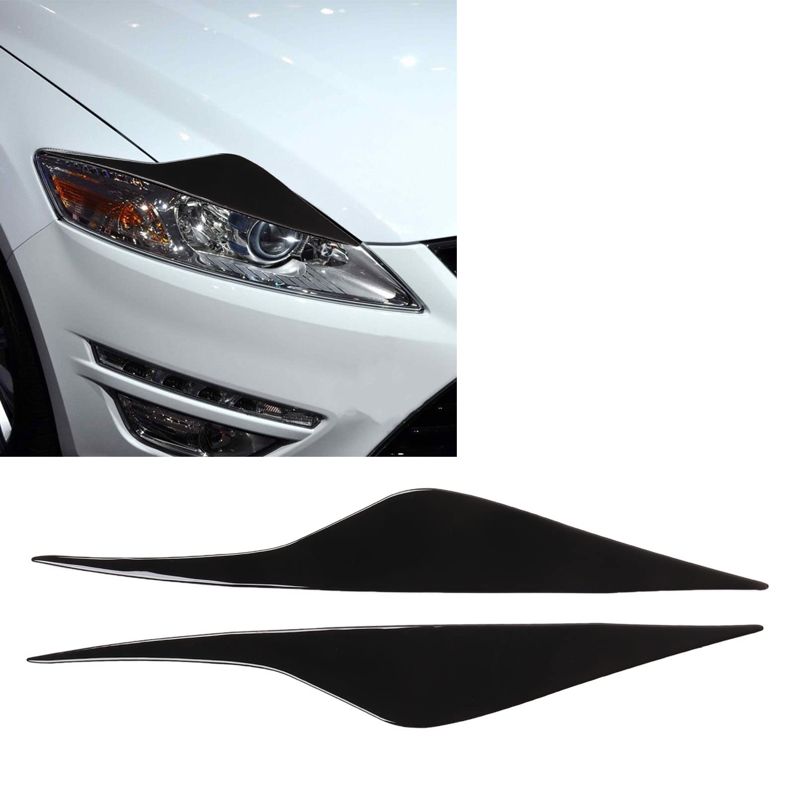 Osłona Brwi Reflektora, 2 Szt. Reflektorów Brwi Czarna Latarka Czołowa Odporna na Zużycie Zamiennik dla Mondeo MK4 2007-2013