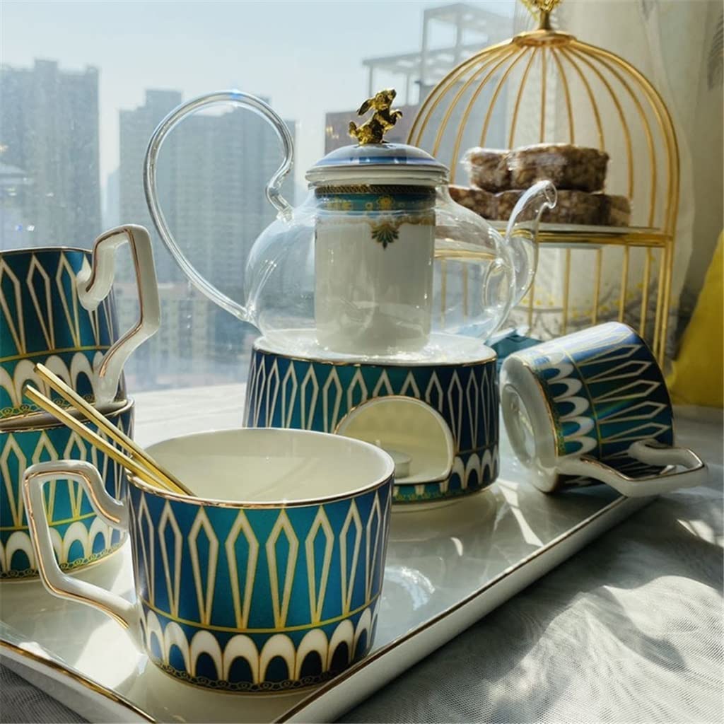 Vintage Angielski Ceramiczny Czajnik Kawowy Pot Set Puchar Spodek łyżka Zestaw Kości Chiny Herbata Cup Herbata Zestaw Kawy Zestaw