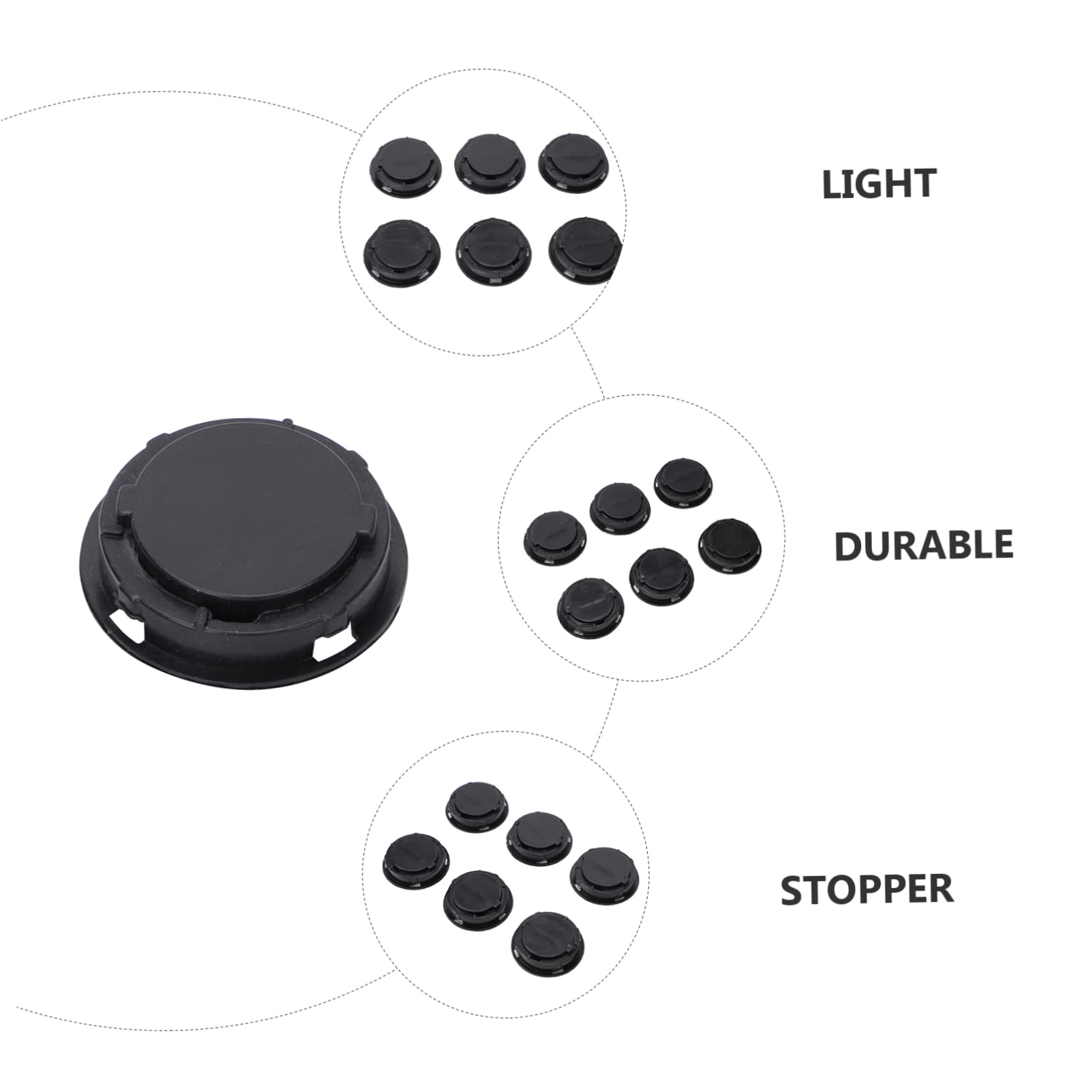 COHEALI 50Pcs Plastic Bottom Stoppers for Money Saving Boxes Durable Black Plugs for Piggy Banks Convenient Installation for Secure Coin Storage for Plaster Figurines