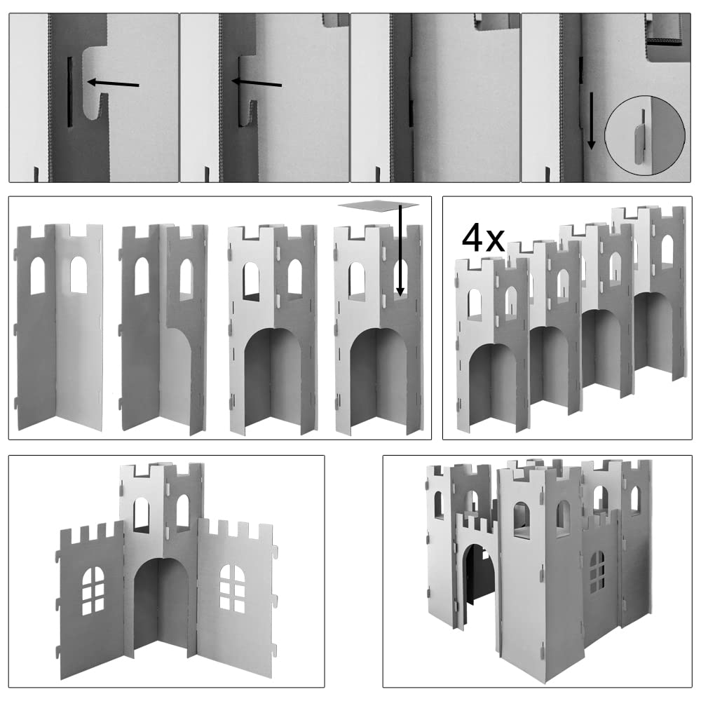 Kingpower Casetta per Bambini Castello del Cavaliere Gioca Castello Artigianato Scatola Castello casa di Cartone casa di Cartone casa dei Bambini per colorare