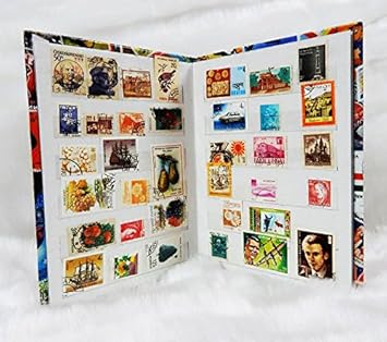 GOLD MINT Stamp Album stock book 20 pages with 500 Different World Used / CTO Postage Stamps Set