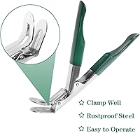 Vista 3 de KAMaster - Levantador de rejilla de parrilla de acero inoxidable, agarre de rejilla con cubierta protectora verde. Herramienta elevadora de rejilla