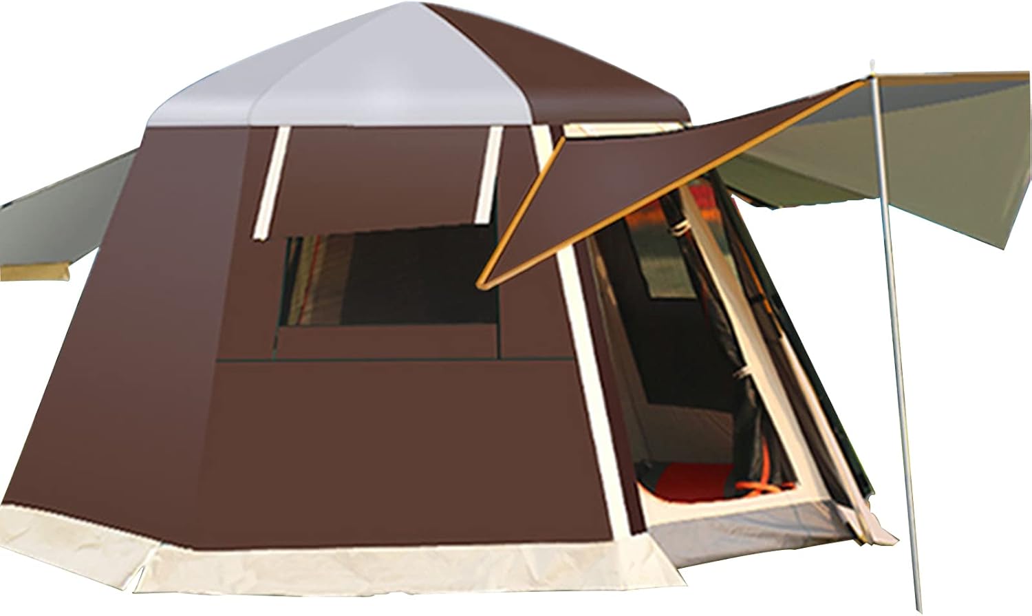 Amazon キャンプテント ポーチ付き 二層 自動開閉 油圧テント ドーム ファミリーテント ポーチ付き 登山 釣り フェスティバル