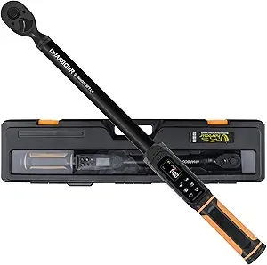 Digital Torque Wrench 1/2 Drive, 3.8-250.8 Ft.lb Range, 1/2 Digital Torque Wrench ±1% Accuracy with Vibration, Buzzer and LED Alert, Suitable for Car, Motorcycle and Bicycle