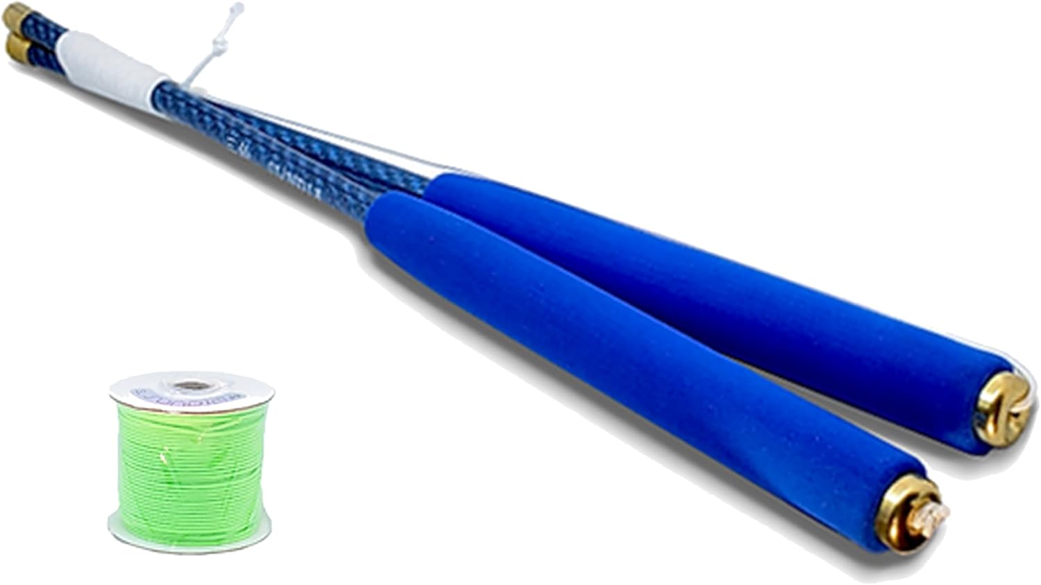 SUNDIA Combo l Carbon Diabolo Sticks (Blue) + Pro String (Green) - Lightweight, Precision Sticks with Double Layer Braiding Professional Diabolo String, Chinese Yoyo Sticks and String Set