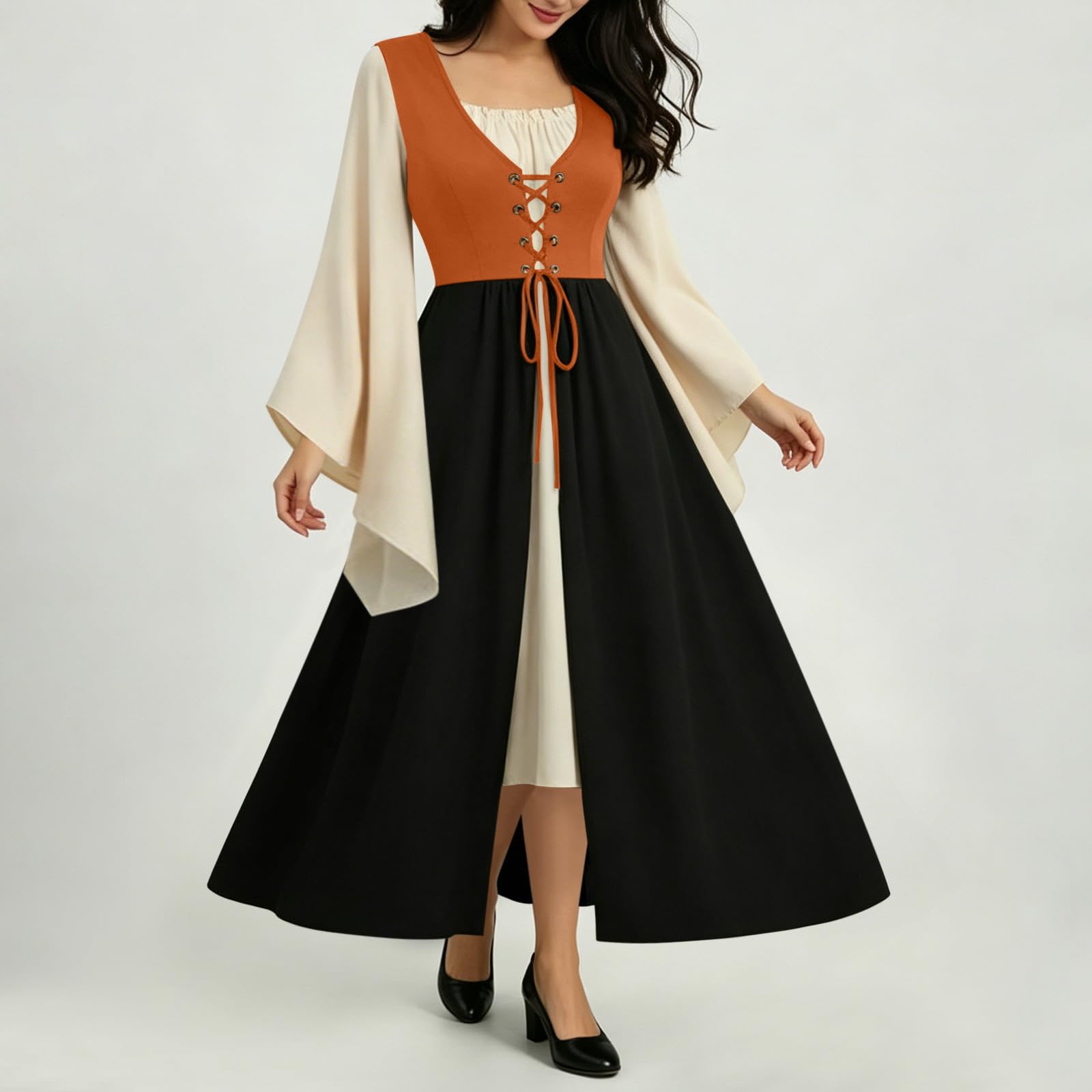 Renaissance Kleid Damen Mittelalter Kleid Halloween Kostüm Piratenkostüm